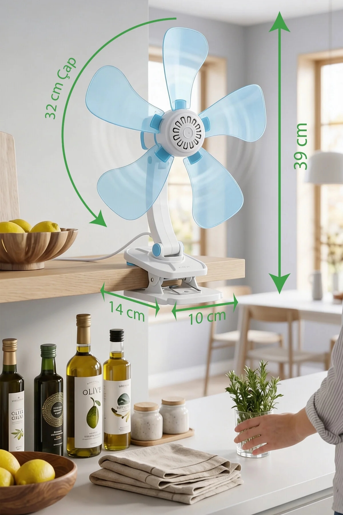 KARGO BEDAVA | KFAN-7611 Klipsli Fan | 32 cm & 180° Eğim & Sessiz