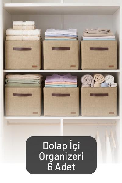 6\'lı Çok Amaçlı Dolap İçi Düzenleyici, Raf Düzenleyici, Oyuncak Çamaşır Saklama Kutusu 30X30X30 Cm