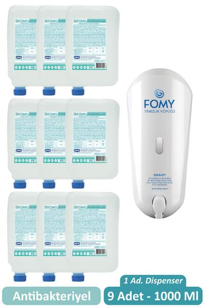 Fomy 1000 ml Antibakteriyel Köpük Sabun Kartuş 9 Adet + Dispenser