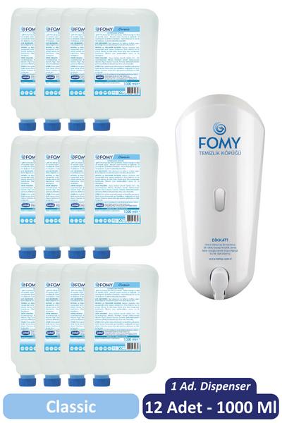 Fomy 1000 ml Standart Köpük Sabun Kartuş 12 Adet + Fomy Dispenser