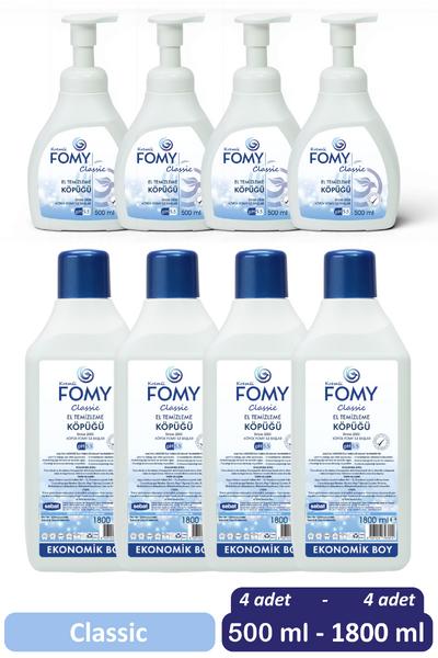 Fomy 1800 ml Standart Köpük Sabun 4 Adet + 500 ml Köpük Sabun