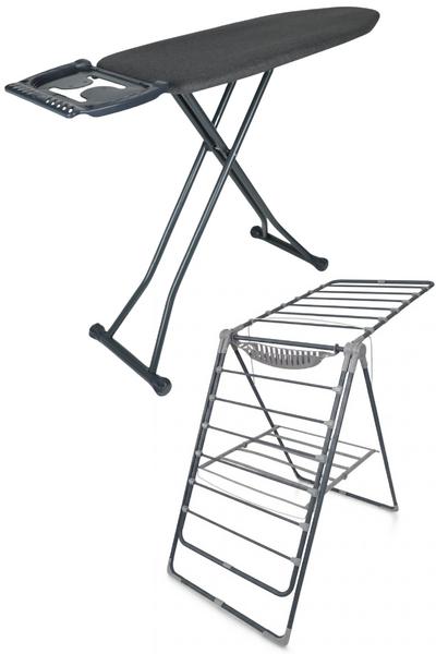 Perilla Silvia Ütü Masası Ironika Kalın Borulu Kurutmalık Set - Siyah