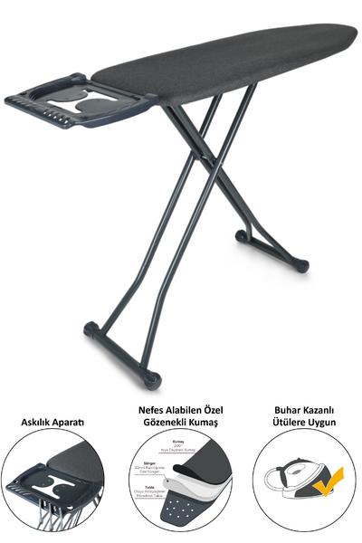 Perilla Silvia Ütü Masası Ironika Kalın Borulu Kurutmalık Set - Siyah
