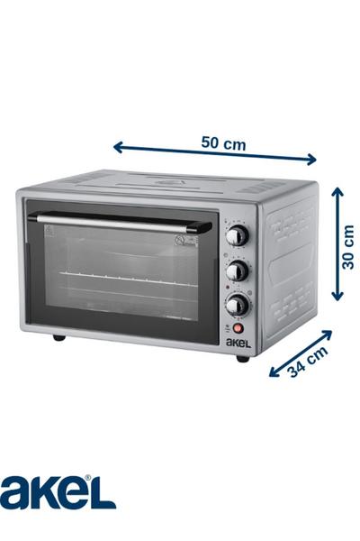 Akel Lambalı, Turbo Fanlı, Termostatlı, Saatli, Çift Tepsili 32 Litre Midi Fırın AF280LF