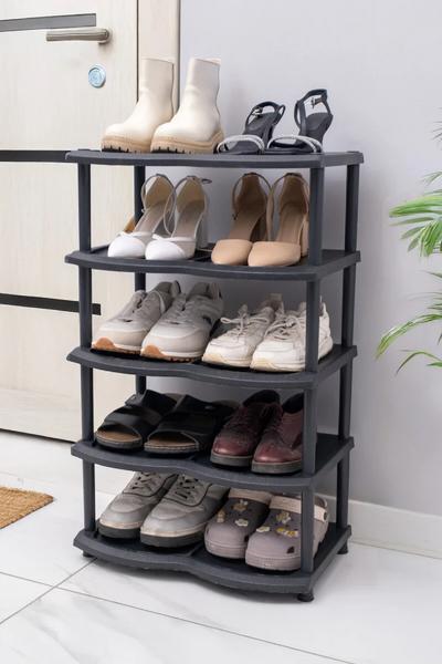 İronika Galaxy 5 Katlı Plastik Ayakkabılık Siyah