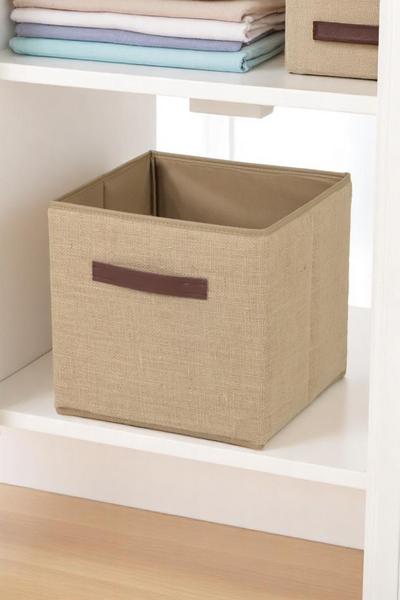 İronika Jüt Kapaksız Kutu Dolap İçi Organizer Oyuncak Eşya Çamaşır Saklama Kutusu Düzenleyici 30X30X30 Cm