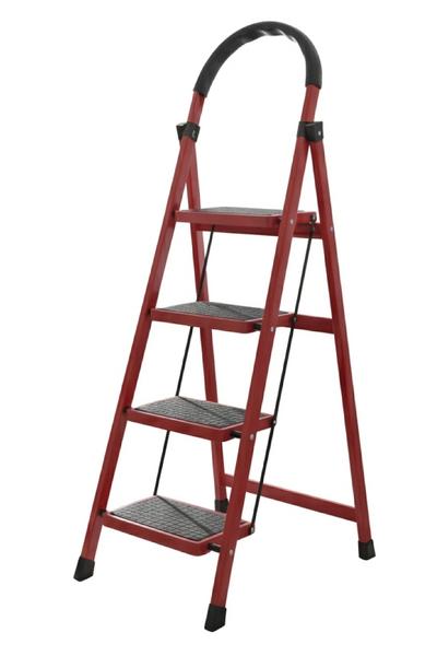 İronika Patika 4 Basamaklı Metal Merdiven Extra Güçlendirilmiş Geniş Basamaklı Hafif Tasarım Merdiven
