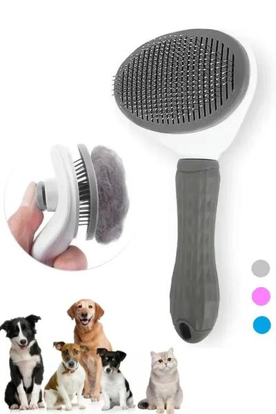 İronika Tuşlu Otomatik Temizlenen Kedi Köpek Tüy Toplayıcı Tarak Evcil Hayvan Fırçası Tarağı