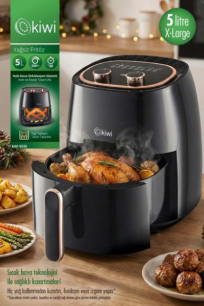 Kiwi Kaf-5535 Air Friyer 5 Lt Yağsız Fritöz Siyah