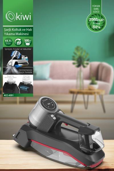Kiwi KCC-4351 Şarjlı Koltuk ve Halı Yıkama Makinesi Portatif Taşınabilir Araç İçin Uygun Kırmızı