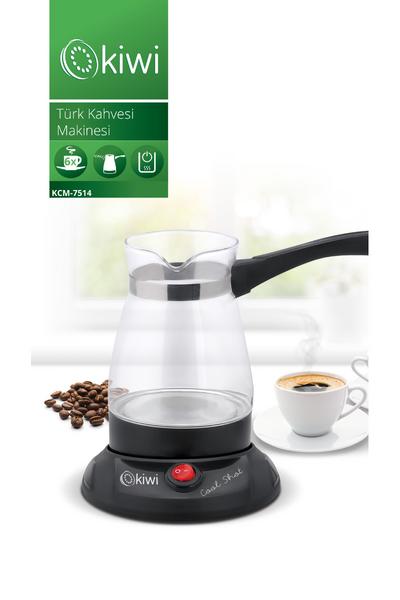 Kiwi KCM-7514 Cam Elektrikli Cezve Türk Kahve Makinesi Siyah