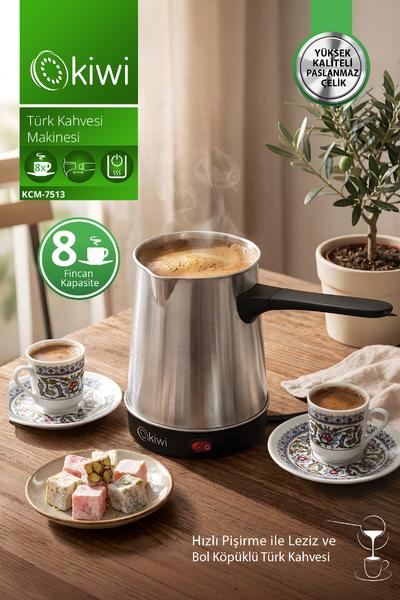 Kiwi KCM-7513 Türk Kahvesi Makinesi | 700 ml & 8 Fincan Kapasite & Paslanmaz Çelik