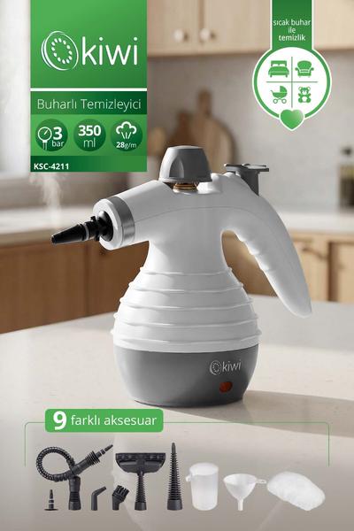 Kiwi Ksc-4211 Çok Fonksiyonlu Buharlı Temizleyici 9 Aparatlı Çok Amaçlı Ev Zemin, Döşeme, Araba Temi
