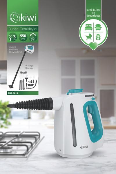 Kiwi Ksc-4216 Uzatma Borulu 16 Parça Aksesuarlı Buharlı Temizleyici