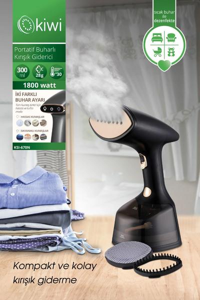 Kiwi Ksı-670N 1800W Portatif Buharlı Kırışıklık Giderici - Paslanmaz Çelik Buhar Çıkışı