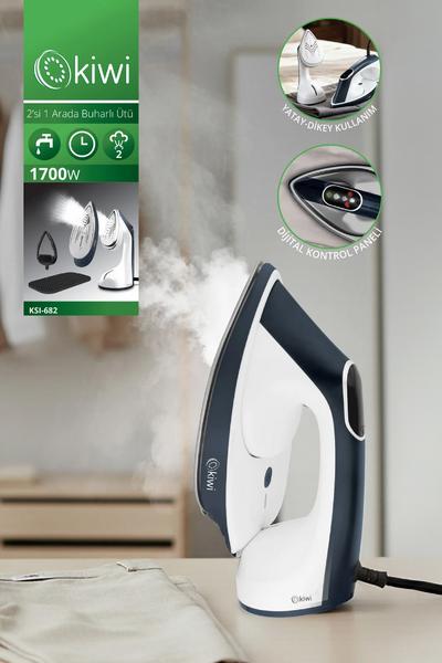 Kiwi KSI-682 Buharlı Dikey ve Yatay Ütü (2’si 1 Arada) 1700 W, Oto. Kapanma, Tüy Toplayıcılı