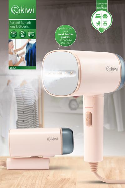 Kiwi KSI-645 Katlanabilir Portatif Buharlı Dikey Ütü & Kırışık Giderici Pembe