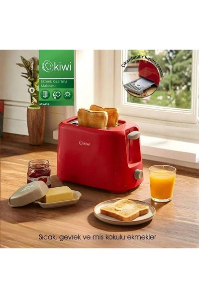 Kiwi KT-6518 Ekmek Kızartma Makinesi | 700W & Ayarlanabilir Kızartma & Çift Yuva