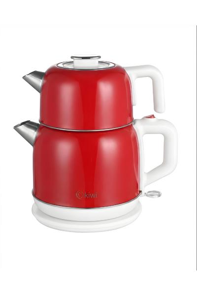 Kiwi KTM-2921 Paslanmaz Retro Çelik Çay Makinesi 1800W & 2.2 L Su Isıtıcı & 1.2 L 90°C Sıcak Tutma