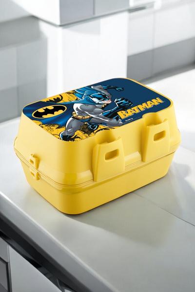 Lisanslı Batman 4 Bölmeli Kaşık Çatallı Beslenme Kutusu Kabı