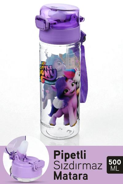 Tuffex My Little Pony Kilitli Kapaklı Sızdırmaz Pipetli Lisanslı Çocuk Suluk Matara 500 ml
