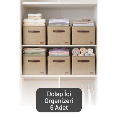 6\'lı Çok Amaçlı Dolap İçi Düzenleyici, Raf Düzenleyici, Oyuncak Çamaşır Saklama Kutusu 30X30X30 Cm