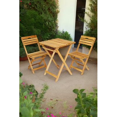 60x60 Cm Ahşap Balkon Bahçe Mutfak Bistro Set Katlanır Masa Sandalye Takımı 60x60 Cm