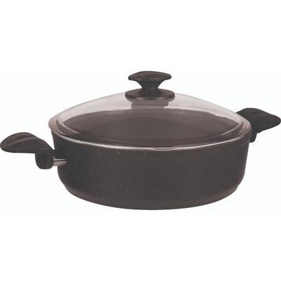 Remetta Granit 30 Cm Basık Tencere - Siyah