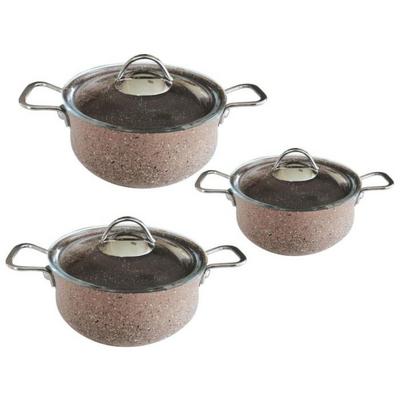 Remetta Silver Kulp Granit 6 Parça Güveç Seti Kahverengi
