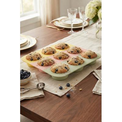9lu Kalın Silikon Muffin Kabı Kek Kurabiye Çikolata Kalıbı Gökkuşağı Renkli