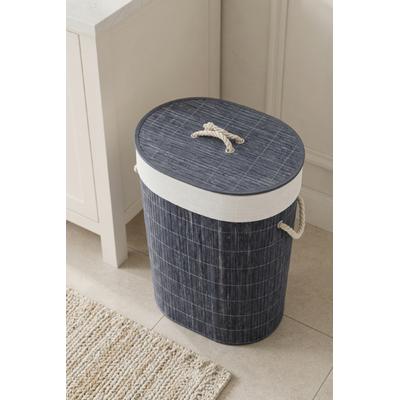 Bambu Oval Kirli Çamaşır Sepeti Katlanabilir Bambu Kirli Çamaşır Oyuncak Çok Amaçlı Sepet Gri