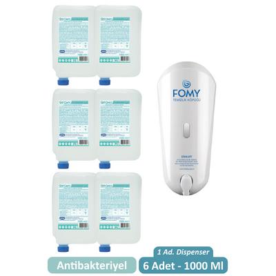 Fomy 1000 ml Antibakteriyel Köpük Sabun Kartuş 6 Adet + Dispenser