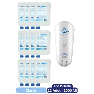Fomy 1000 ml Standart Köpük Sabun Kartuş 12 Adet + Fomy Dispenser