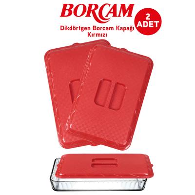 İronika Plastik Borcam Kapağı Dikdörtgen Kırmızı 2 Adet
