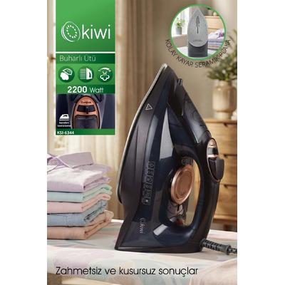 Kiwi KSI-6344 Buharlı Ütü | 2200 Watt, Seramik Taban, 90g Şok Buhar, 220ml Su Haznesi