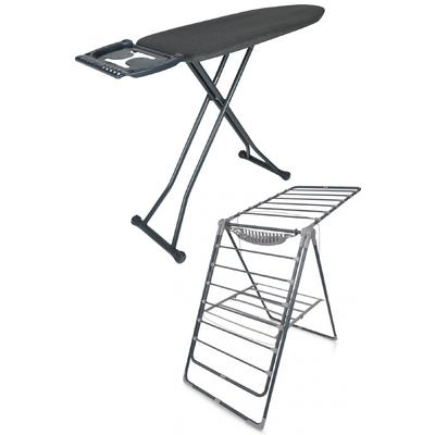 Perilla Silvia Ütü Masası Ironika Kalın Borulu Kurutmalık Set - Siyah