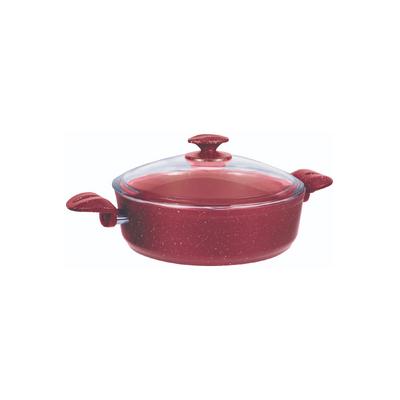 Remetta Granit 28 Cm Basık Tencere - Kırmızı