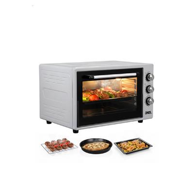 AF950L 50 lt Gri Midi Fırın, İç aydınlatmalı, Zaman Ayarlı, Izgara ve Fırın, 2 Tepsi 1 Tel Izgara