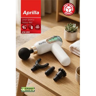 Afm-2892 4 Başlıklı Şarjlı Sporcu Masaj Aleti Darbeli Titreşimli Masaj Tabancası Kas Rahatlatıcı