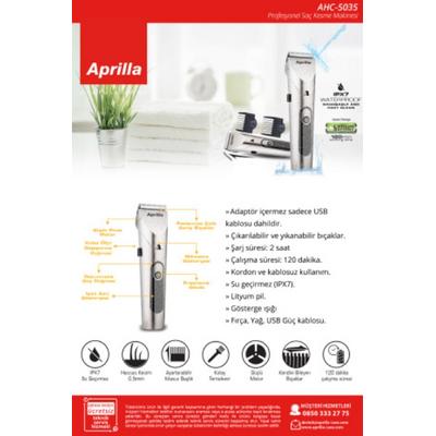Aprilla AHC-5035 Tıraş Makinesi Profesyonel Şarjlı Erkek Saç Sakal Kesim