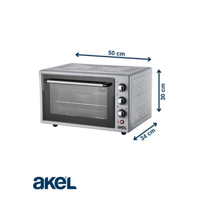 Akel Lambalı, Turbo Fanlı, Termostatlı, Saatli, Çift Tepsili 32 Litre Midi Fırın AF280LF