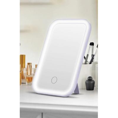 Aprilla Şarjlı Led Ayna 500mah 28 Led 3 Renk Ayarlı Masaüstü Destekli Beyaz Alm-9891