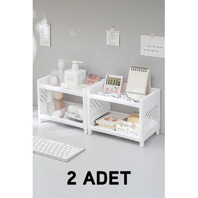 İronika 2 Katlı Düzenleyici Raf Çok Amaçlı Mutfak Banyo Baharatlık Makyaj Organizeri Masaüstü 2 Adet