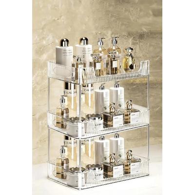 İronika 3 Katlı Takı Parfüm Kozmetik Düzenleyici Makyaj Organizeri Çok Amaçlı Banyo Rafı