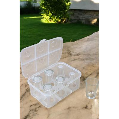 İronika Şeffaf Su Bardağı Taşıma Kutusu 6 Bardaklı Kırılmayı Önleyici Esnek Plastik Piknik Kutusu