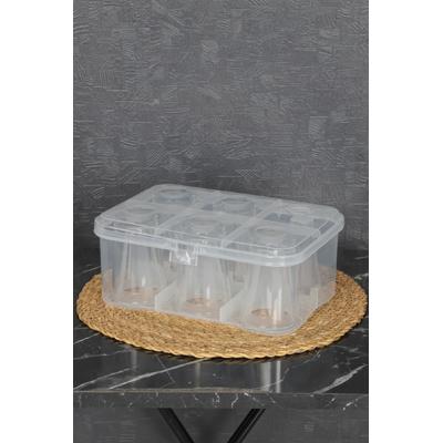 İronika Şeffaf Su Bardağı Taşıma Kutusu 6 Bardaklı Kırılmayı Önleyici Esnek Plastik Piknik Kutusu