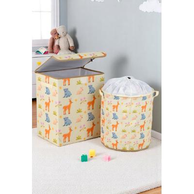 İronika Animals Dolap İçi Organizer Oyuncak Kutusu Eşya Çamaşır Saklama Sepeti Düzenleyici Kutu 2li Set