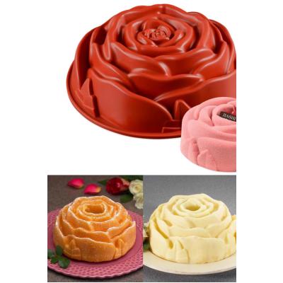 İronika Büyük Gül Desenli Kalın Silikon Kek Kalıbı