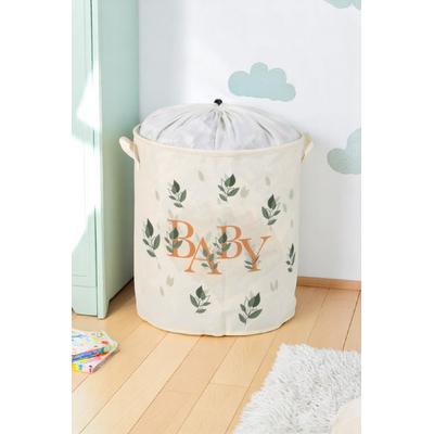 İronika Baby Büzgülü Sepet Oyuncak Çamaşır Havlu Sepeti Yuvarlak Temiz Kirli Çamaşır Sepeti