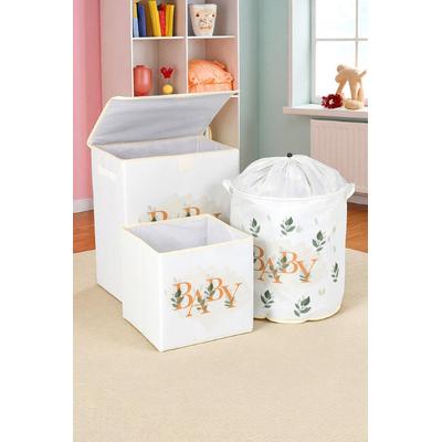 İronika Baby Dolap İçi Organizer Oyuncak Kutusu Eşya Çamaşır Saklama Sepeti Düzenleyici Kutu 3lü Set